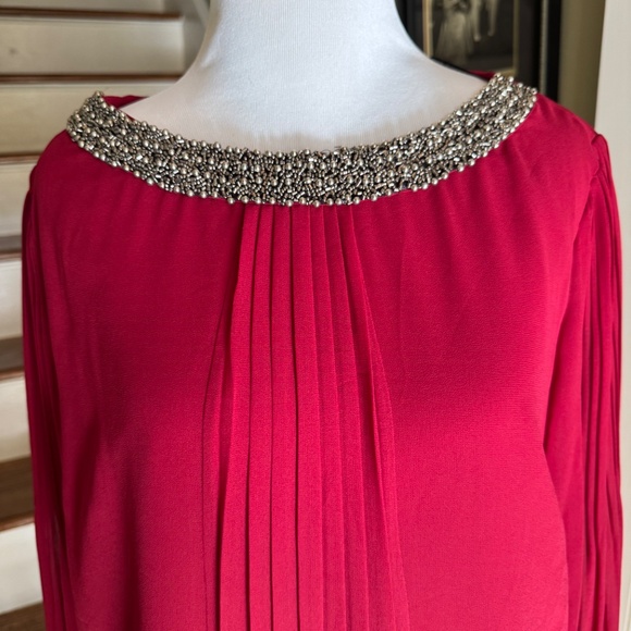 NWT Marc New York Chiffon Dress w/ Silver Beading Sz 8 - Picture 6 of 6